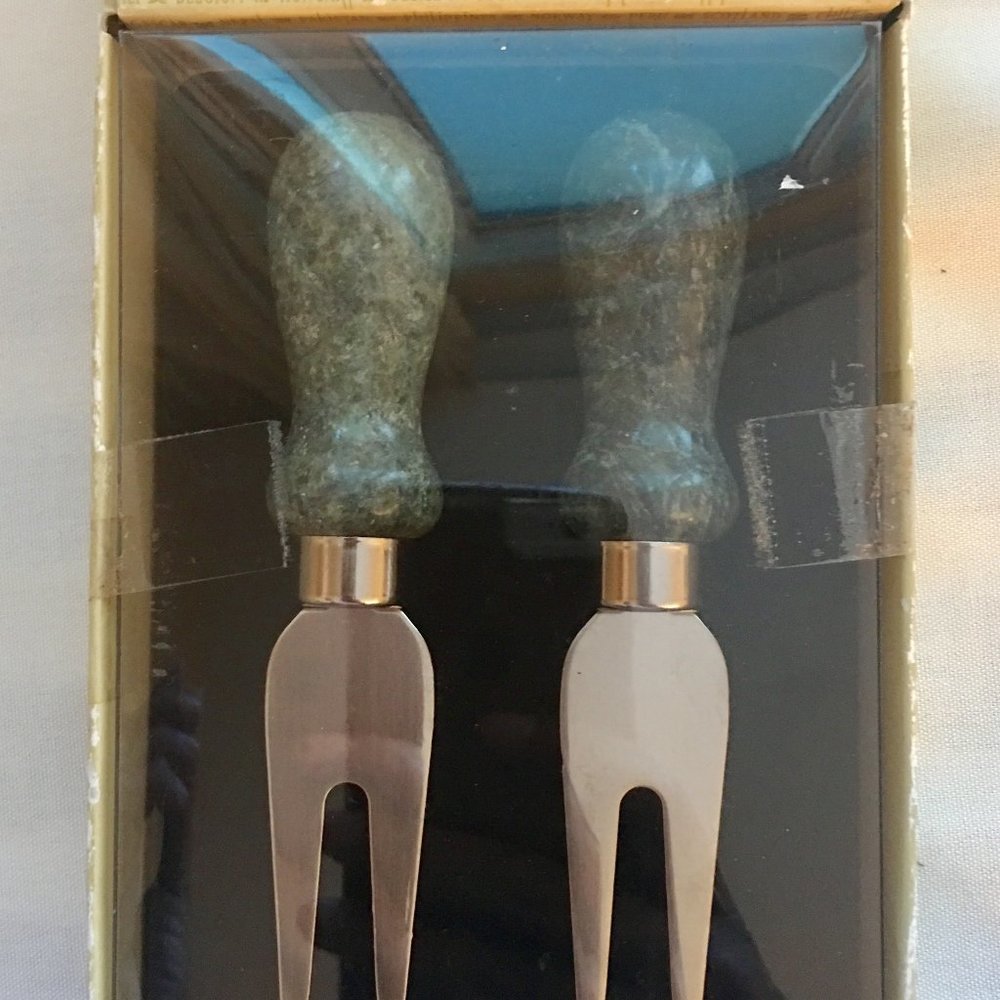 Fish Forks..World Market..Marble Handled NEW